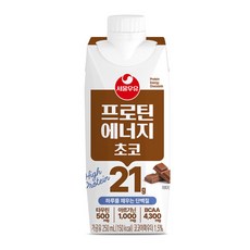 서울우유 프로틴 에너지 초코 250mlx18개, 18개, 250ml