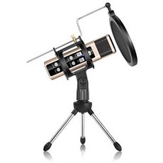 Remall Voice Changer Microphone with Sound Effects Mini Recording Microphone Mic with Stand Pop Fi, One Color_gold, 상세 설명 참조0, 상세 설명 참조0