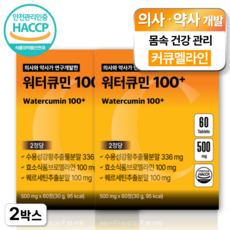 워터큐민 수용성 커큐민 커큐멜라인, 2박스, 60정