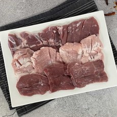 한돈 돼지 특수부위 쫀득살 삼각살 쫄깃살 3종 모듬 구이 500g, 1개