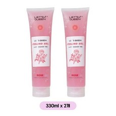 레츠퀸 올인원 필링젤 로즈 핑크 대용량 각질제거 촉촉한 때필링, 330ml, 2개