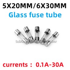 유리관 암페어 1 5x20mm 10A 6 빠른 8 20 250V 4 용융 25 2 3 10 0 5 개 6x30mm 퓨즈 15 1A 30A, 3.15A