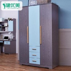 좁은집 가구배치 모던하우스 핀란디아 슬라이딩도어옷장 베란다 붙박이장 낮은 3단 4단 옷장, 01 【3매입 3도어 옷장(파랑색)】, 01 삼문, 01 자체조립이 필요해