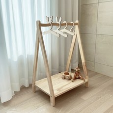 [베이비굿] 유아우드행거 아기옷행거 어린이 아기옷걸이, 1개