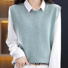 봄가을 여성 니트조끼 베스트 라운드 women's knit vest 카카매이 A31 O418N779