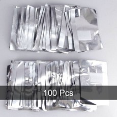 네일 아트 젤100pcs 알루미늄 호일 흡수 아크릴 폴란드어 제거 랩 리무버 매니큐어, 100개, 1개 - 쿠오레제로