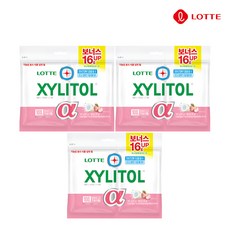 롯데제과 자일리톨 껌 알파 피치 리필 102g 3개