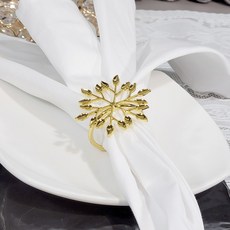 웨딩포 냅킨링 골드 플라워 아네모네 냅킨 홀더, gold, 1세트, 1개