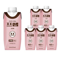 [단백질 31g] 파워풀엑스 프쌤 단백질 쉐이크 음료 초코맛 250ml / 프로틴 음료, 6개