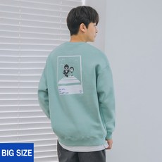 [alvinclo_enormous] XL~4XL 빅사이즈 레옹 마틸다 카툰 오버핏 맨투맨 BE5727 (5COLOR)