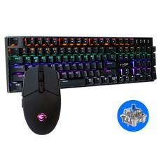 지클릭커 GMK-510X 기계식 키보드 마우스 세트, 블랙, 510X 청축, 일반형