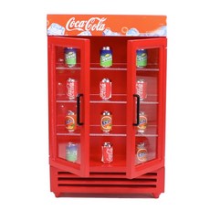 코카콜라 미니 냉장고 모형 1:12 음료 미니어처 포함 장식 소품, D