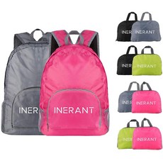 INERANT 20L 경량 팩커 블 배낭 2 개 접이식 여행 가방 Gray/Pink, 상세페이지참조