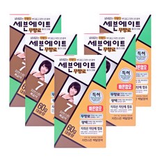 세븐에이트 무향료 칼라크림 염색약 7호 자연스런 흑갈색 60g 5개, 7호 (자연스런 흑갈색)