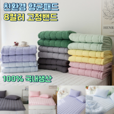 사계절 알러지케어 친환경 항균 침대패드 SS Q 고정밴드 8컬러 국내생산 100%, 크림민트