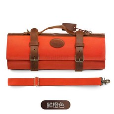 셀러리픽 나이프백 칼가방 휴대용 칼보관 요리사선물 롤케이스 캔버스 가죽, 오렌지, 1개