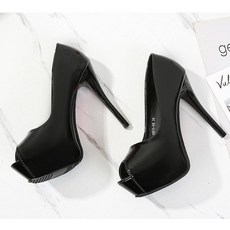 에나멜 여성 가보시힐 토오픈 웨딩슈즈 14cm 12cm