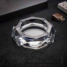 재떨이 프리미엄 크리스탈 오피스 책상용 카페 실내, 18cm, 1개, 투명