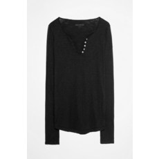 148231 쟈딕앤볼테르 Tunisien ML 라이트 Slub Henley 티셔츠 Noir 사이즈 S 098