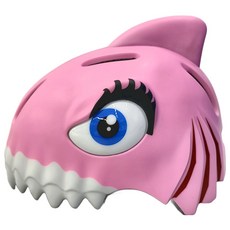 crazySAFETY 瘋狂安全帽 3D造型 自行車用防護頭盔 - 粉色鯊魚款, 適用未滿6歲幼兒, 12 x 16 x 10 cm, 粉鯊魚, 1個