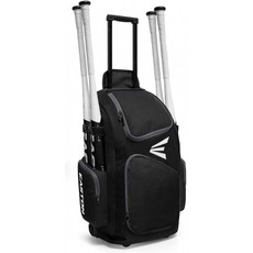 EASTON TRAVELER 박쥐 및 장비 바퀴 달린 가방 | 야구 소프트볼 | 2020 | 블랙 | 4 배트 슬리브 | 벤트 기어 및 신발 구획 | 2, 단일옵션