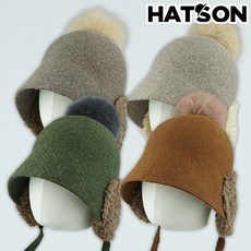 [햇츠온]H2-4403 HatsON 브랜드 여성 벙거지 햇 털 모자 보닛 귀달이 양털 부클 겨울 방한 AA - 햇츠온귀달이모자