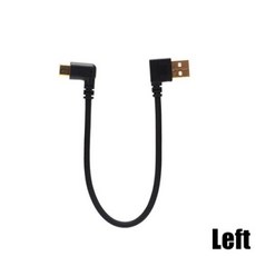 25cm USB C 짧은 충전 케이블 팔꿈치 90도 마이크로 2.4A 코드 삼성 호환 화웨이 Xiaomi, 02 Left, 1개
