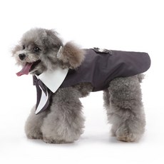 강아지 턱시도 정장 의류 크리스마스 불독용 의상 화동 셔츠 할로윈 웨딩 테디, XS, Grey, 1개