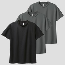 애즈낫 [3장 세트][~4XL 빅사이즈] 스포츠 기능성 드라이 라운드 무지 반팔 티셔츠 휴양지 휴가룩 운동