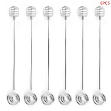 허니디퍼 꿀스푼 꿀스틱 시럽 냄비에 대 한 6pcs 스테인레스 스틸 꿀 국자 스틱 서버 우유 교반 막대, 1개