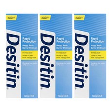 Desitin 데시틴 라피드 아기기저귀 크림100gx3개 Rapid Protection Nappy Rash Ointment, 1개, 100g