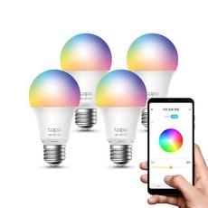 타포 스마트 Wi-Fi 멀티 컬러 전구 8.7W Tapo L530E, 기타색, 4개