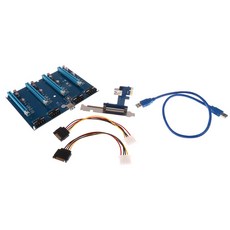 STKpci-e 1x ~ 4port pci-e 16x 슬롯 라이저 외장형 확장 어댑터 카드 케이블, 1개