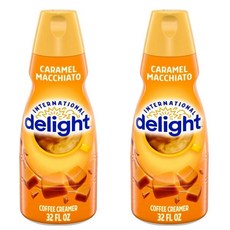 International Delight Caramel Macchiato Coffee Creamer 액상 커피 크리머 카라멜 마끼아또 946ml x2팩, 2개, 1개입