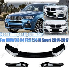 BMW X3 X4 M 스포츠 M40i xDrive 20i 28i 30i 35i 20d 30d 35d 14-17 퍼포먼스 프론트 범퍼 립 디퓨저, 4.카본 룩 A B