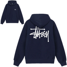 국내배송 스투시 23FW 베이직 후드티 네이비 BASIC STUSSY HOODIE