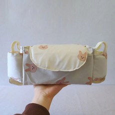 유모차 유모차 걸이식 가방 야외 여행 침대 옆 기저귀 보관 가방 기저귀 병 컵 정리함 액세서리, [04] many rabbit, 1개