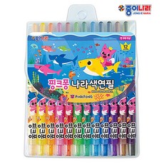 콩꼬물마켓 핑크퐁 색연필 12색 16색 24색 유아색연필, 1개