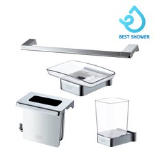 아메리칸스탠다드 욕실 악세사리 4종 세트 CUBE-P 크롬 FH0600-0GAK498AY