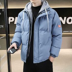 이중 레이어드 후드 패딩 두겹 방한 점퍼 겨울 잠바 폴리에스터 후드룩 보온 외투 루즈핏