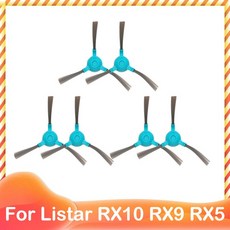 Listar RX10 RX9 RX5 로봇 진공 청소기 롤러 메인 사이드 브러시 Hepa 필터 걸레 교체 예비 부품 액세, 6 side brushes, 1개