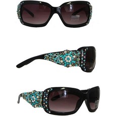 Montana West UV400 Sunglasses Rhinestones Floral