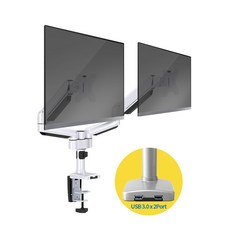 듀얼 모니터 암 고중량 각도조절 거치대 가스스프링 프리플로우 받침대 10kg, EZ-AGS-200U 듀얼 모니터 암