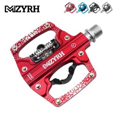 자전거크랭크 MZYRH 자전거 페달 SPD 시스템용 무료 클리트 포함 MTB 도로 알루미늄 미끄럼 방지 밀폐형 베어링 2 in 1, mz-158 그레이, 1개