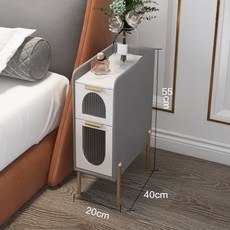현대적인 스타일의 초소형 침대 옆 테이블 미니 침대 옆 수납 캐비닛 럭셔리 침실 nightstands 거실 사이드 테이블, 회색 20cm, 1개