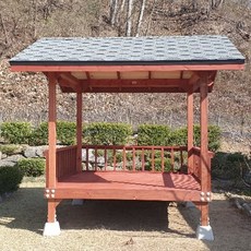 (테이블공장) 2320X2320 90각기둥 원두막 오두막 정자, 티크색