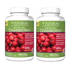 TruNature Cranberry 트루네이쳐 원 퍼 데이 크렌베리 650mg, 140정, 2개