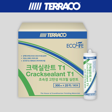 테라코 크랙실란트 T1 초속경 고탄성 실리콘 1BOX 25개입 균열보수 300ml, 25개 - 테라코트