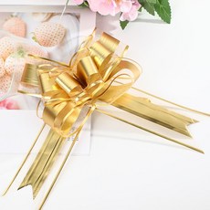 드림팩토리 1초 완성 당기는 리본장식 9cm(소) 10개입, 골드