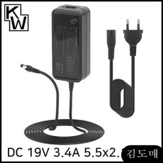 KDM 19V 3.4A SMPS 아답터(5.5x2.1mm) 인터넷장비 노트북 어댑터 전원 케이블, KDM 본상품선택